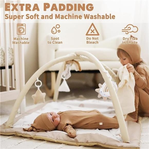 Washable Baby GymActivity Center with PlayMat,Rainbow Early Development Playmats - Picture 5 of 6